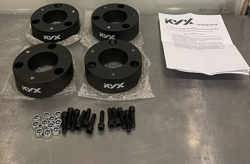 KYX 2” Hub Spacer Kit 4PC GMC Sierra Chevy Silverado Front Level Kit NEW!