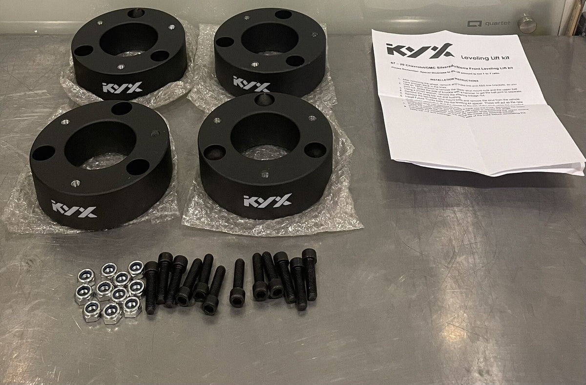 KYX 2” Hub Spacer Kit 4PC GMC Sierra Chevy Silverado Front Level Kit NEW!