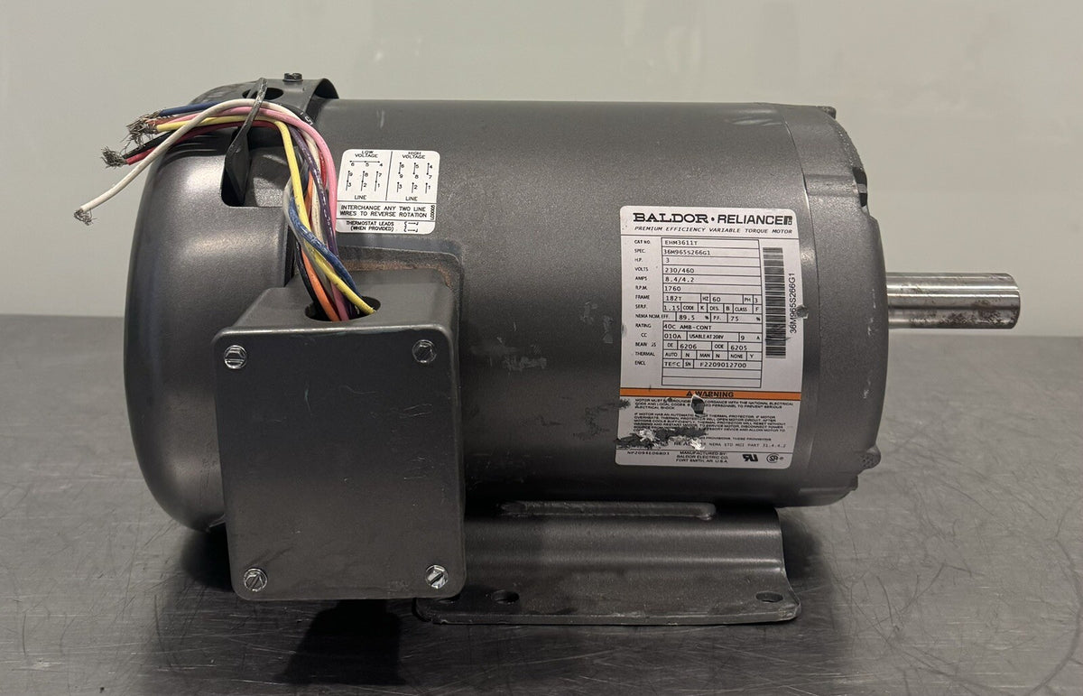 Baldor EHM3611T Motor 3HP 230/460V 1760 RPM NEW! FREE SHIPPING!