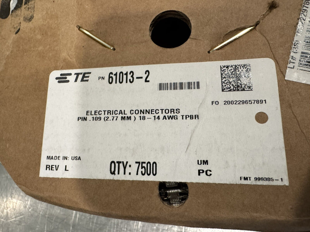 TE Connectivity 61013-2 AMP Crimp Terminals PACK OF 7500 NEW! FREE SHIPPING!