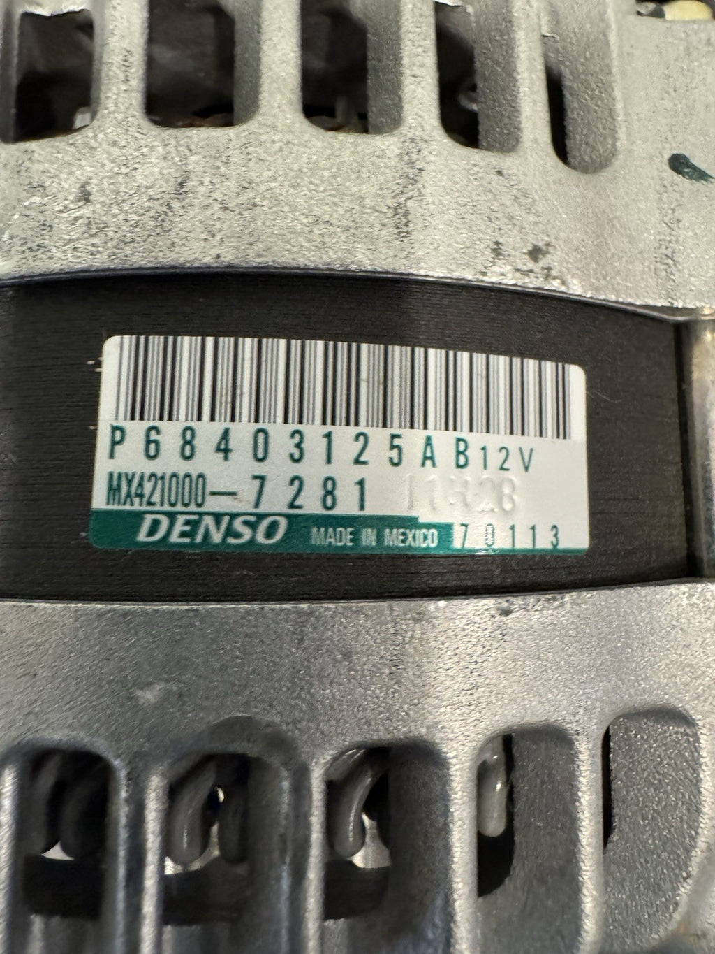 68403125AB Denso Alternator Mopar Dodge NEW! FREE SHIPPING!