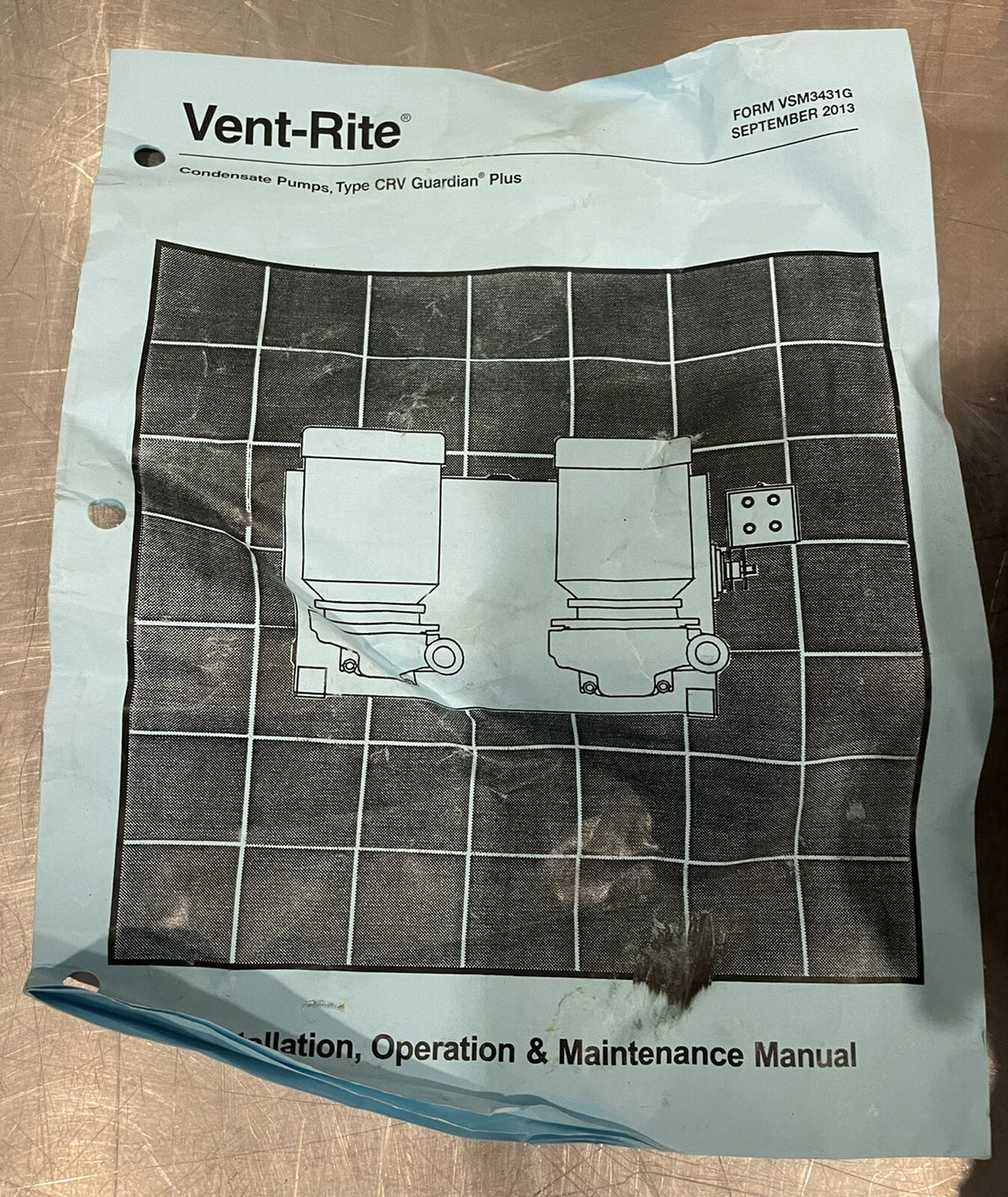 Vent Rite Guardian Plus CHV G00036F 1-1/2HP 3500RPM 3PH 208V Condensate Pump NEW