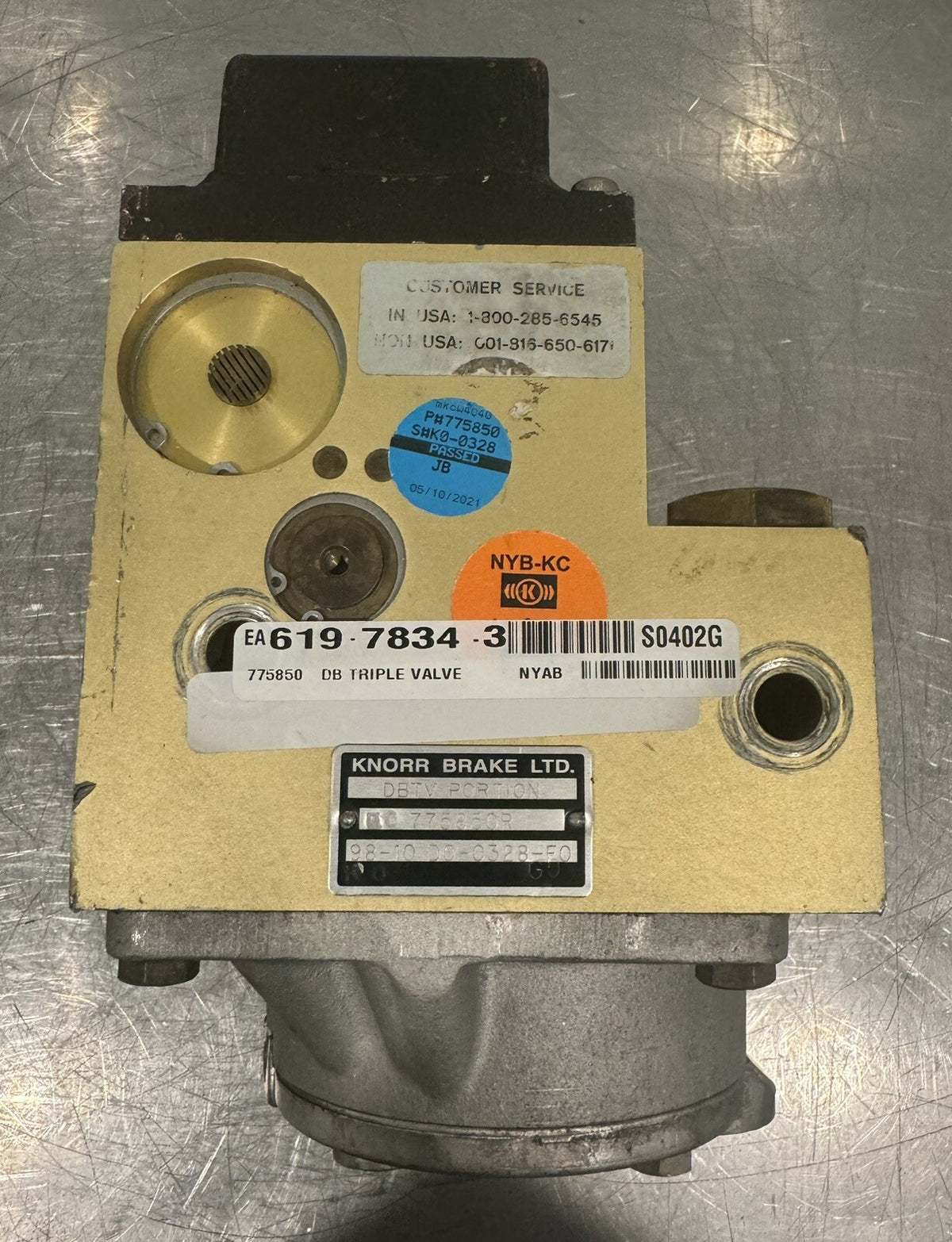 New York Air Brake 77850R Valve DBTV Portion 619-7834-3 NEW! FREE SHIPPING!