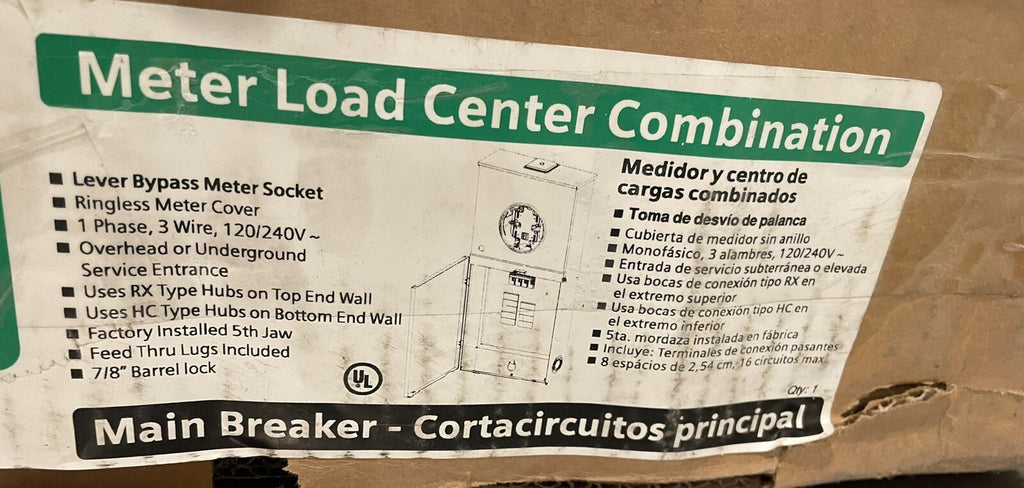 Siemens MC0816B1200JLT Load Center Combo Meter Socket 200A 8 Spaces NEW IN BOX!