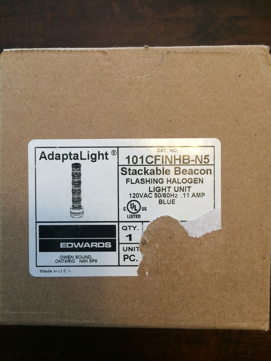 AdaptaLight Blue stackable beacon flashing halogen light unit 101cfinhb-n5