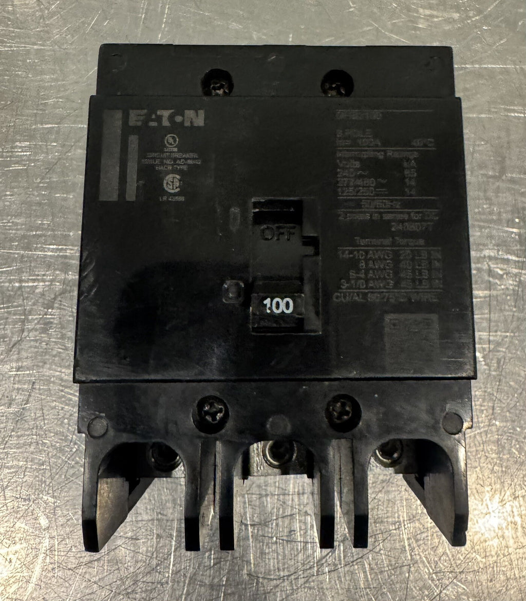 Eaton GHB3100 Circuit Breaker 100A 3 Pole NEW! FREE SHIPPING!
