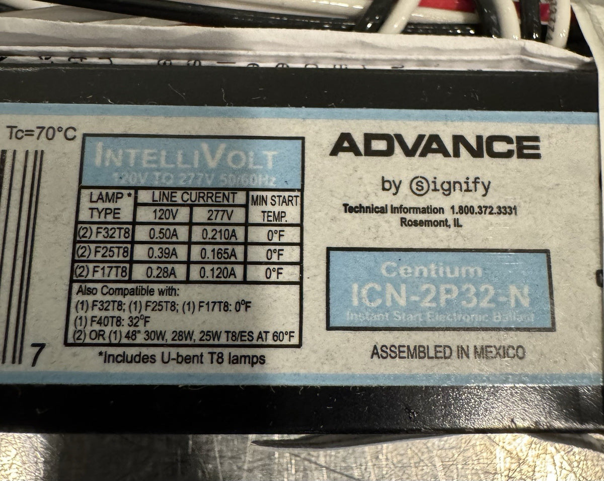 Advance ICN-2P32-N Fluorescent Ballast Instant Start PACK OF 2 NEW! SHIPS FREE!