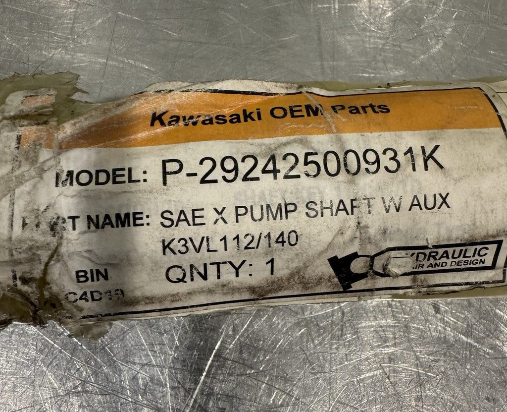 Kawasaki P-29242500931K SAE X Pump Keyed Shaft W/ Thru Drive K3VL112/140 NEW!