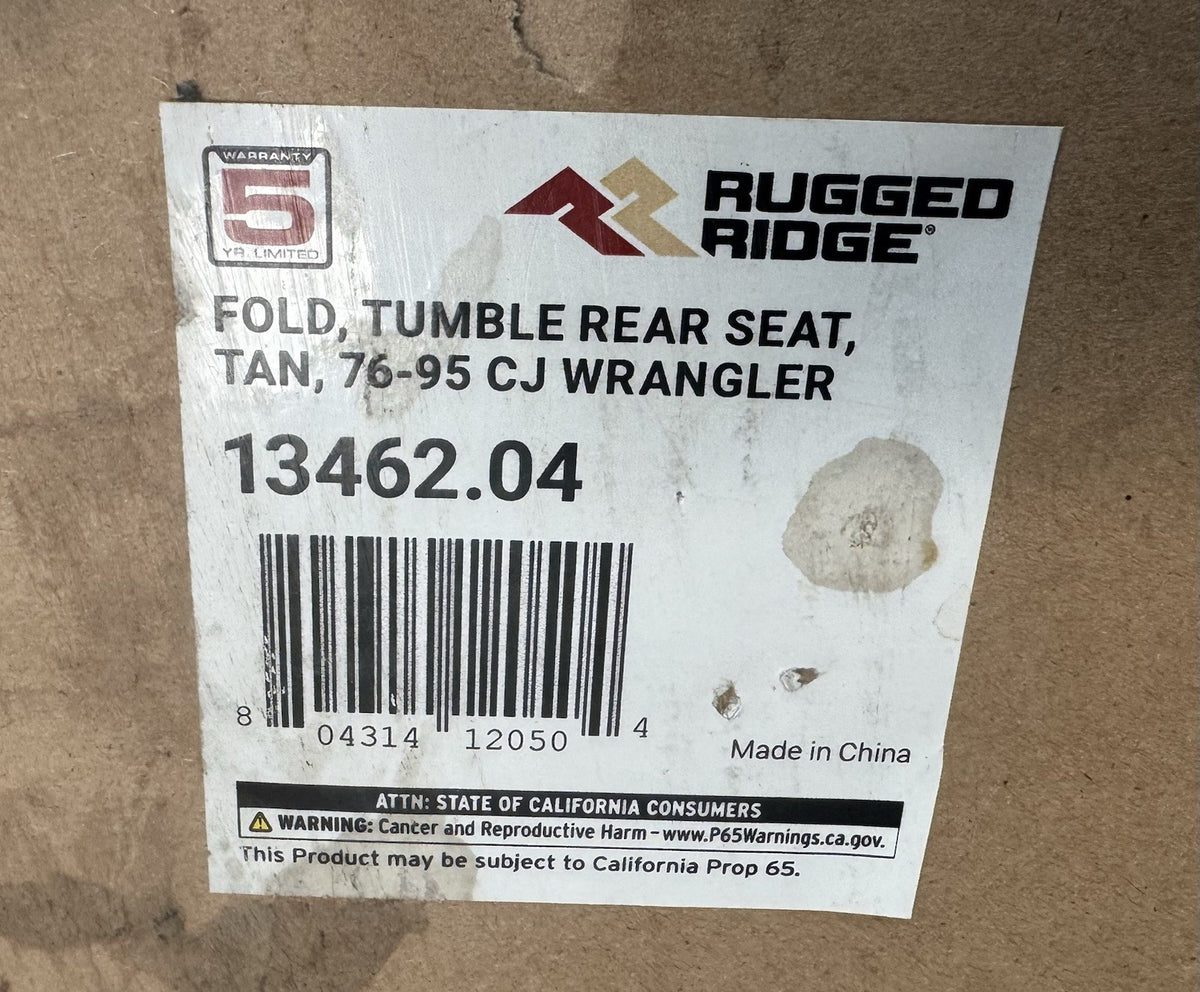 Rugged Ridge 13462.04 Fold & Tumble Rear Seat JEEP CJ Wrangler NEW IN BOX!
