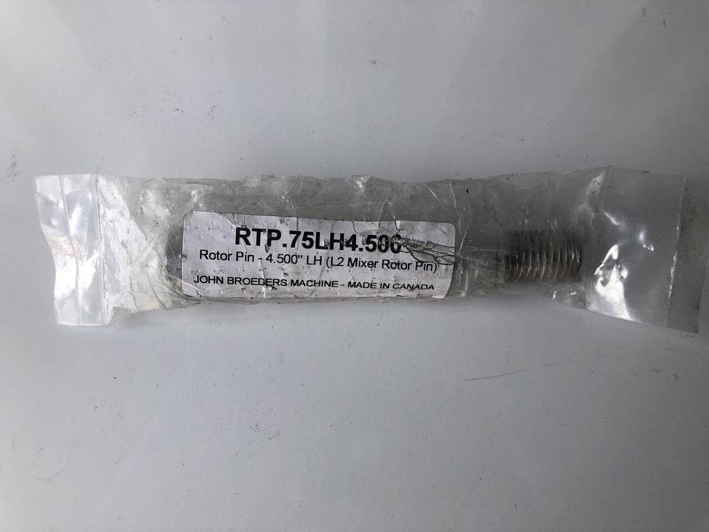 John Broeders Machine RTP.75LH4.500 L2 Mixer Rotor pin 4.5” NEW
