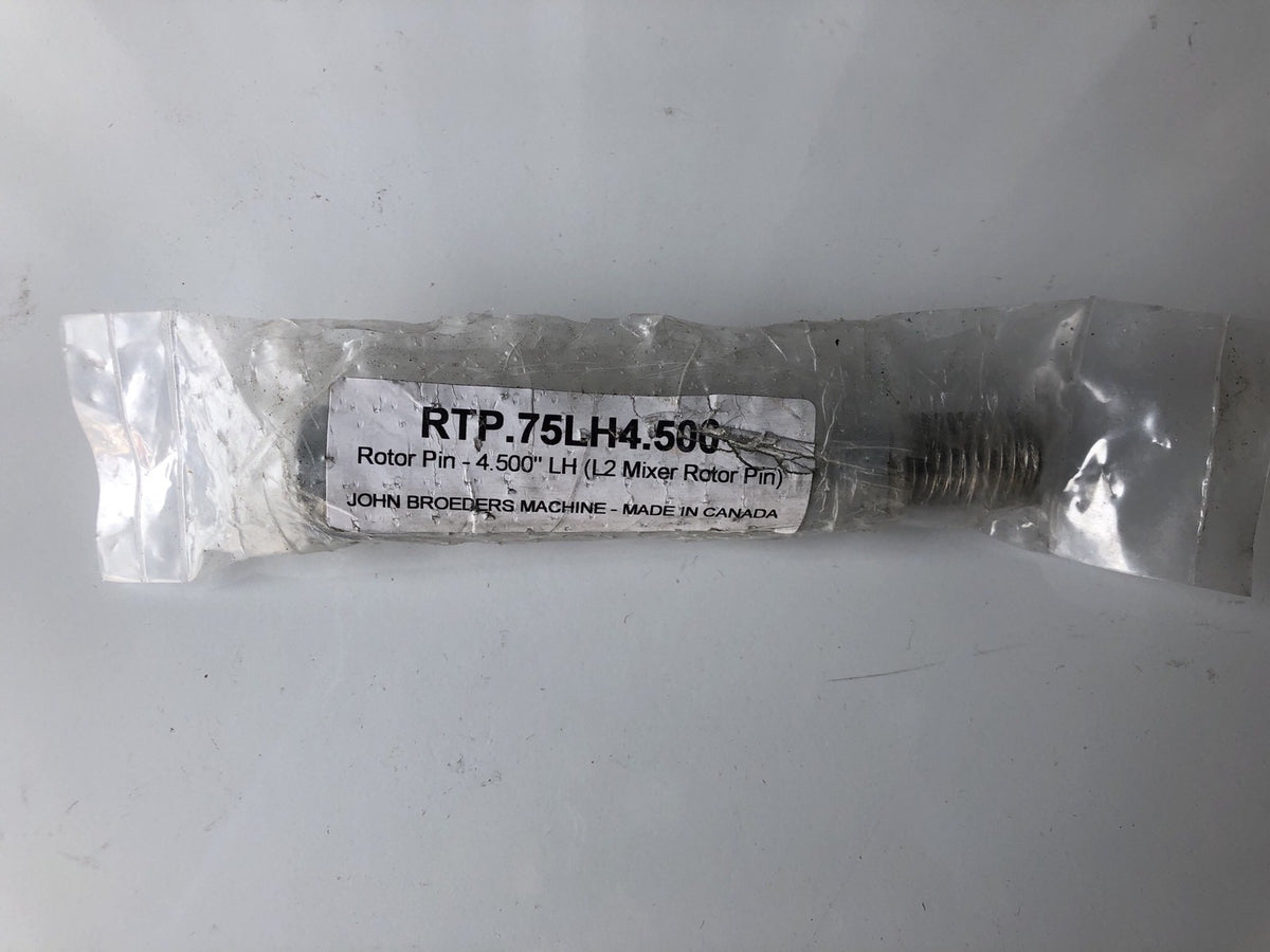 John Broeders Machine RTP.75LH4.500 L2 Mixer Rotor pin 4.5” NEW