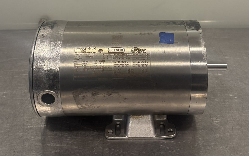 Leeson 119527.00 Washdown Motor 1 HP 230/190V 460/380V 3PH NEW! FREE SHIPPING!