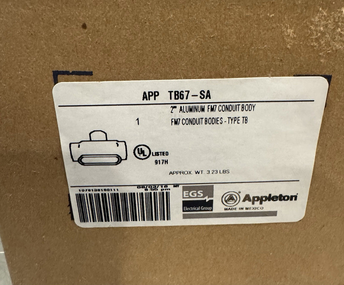 Emerson TB67-SA Appleton Conduit Outlet Body TB67SA NEW IN BOX! FREE SHIPPING!