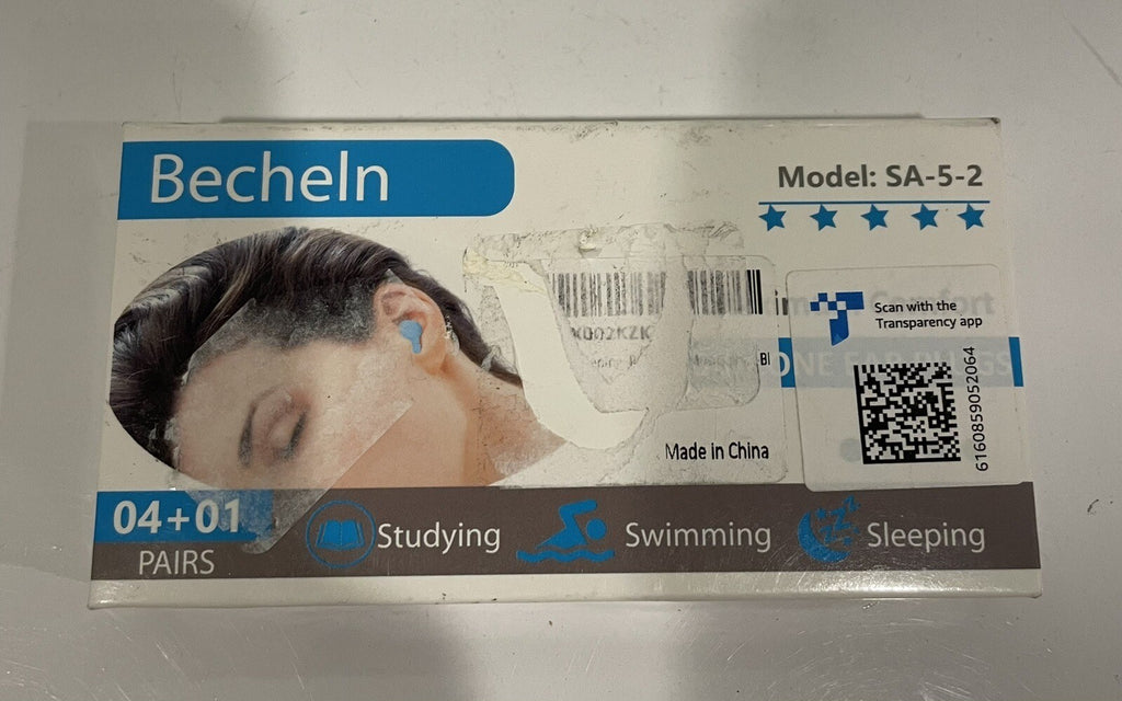 Becheln SA-5-2 Earplugs 5 PAIR Silicone Waterproof Noise Canceling Sleeping NEW!