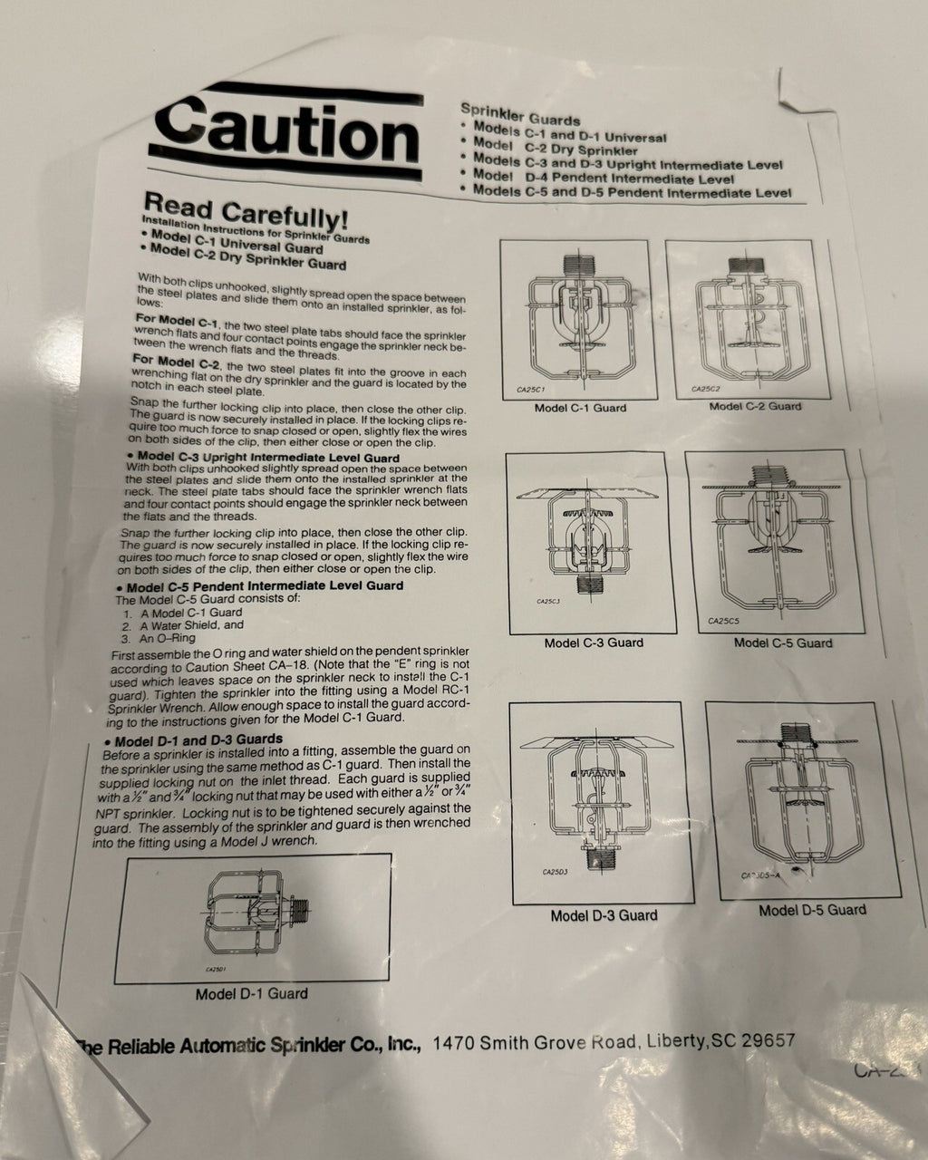 Rasco Reliable F-3 Fire Sprinkler Guard Assembly NEW! FREE SHIPPING!