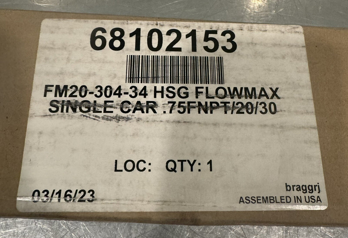 Flow-Max FM20-304-34 Single Cartridge Filter ASSY 304SS NEW IN BOX!