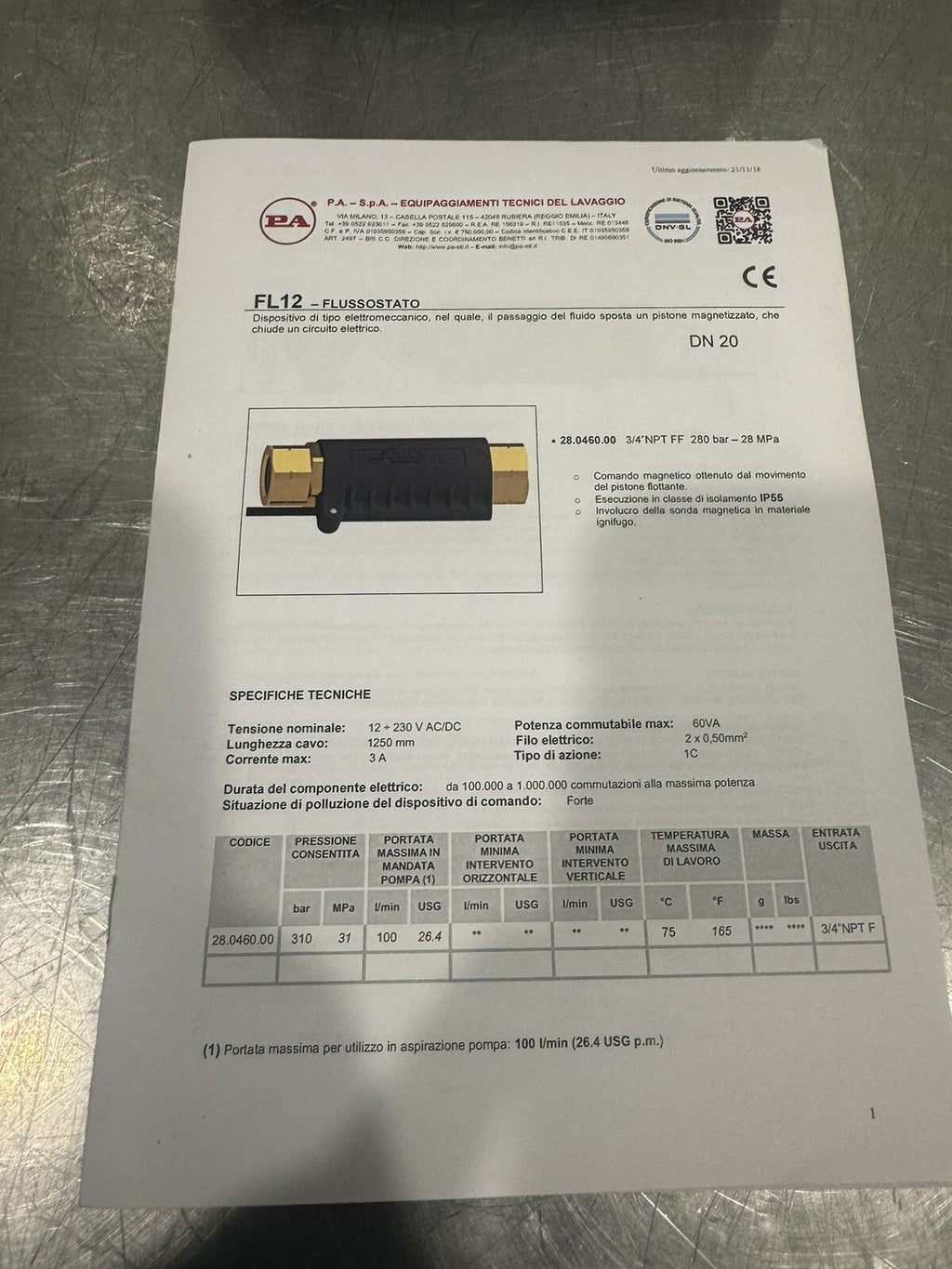 General Pump 28.0460.00 Float Switch 3/4 NPT FL12 NEW! FREE SHIPPING!
