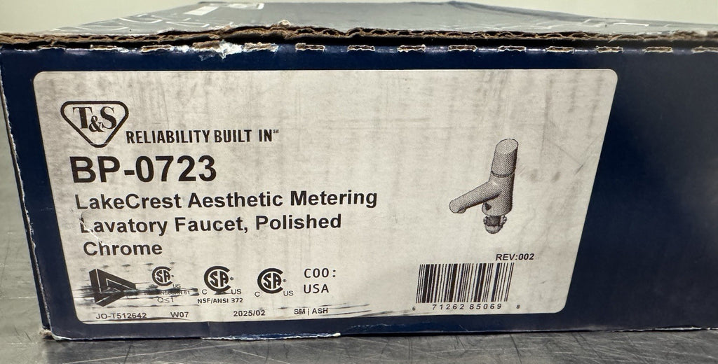 T&S BP-0723 Lakecrest Aesthetic Metering Lavatory Faucet Chrome NEW! SHIPS FREE!