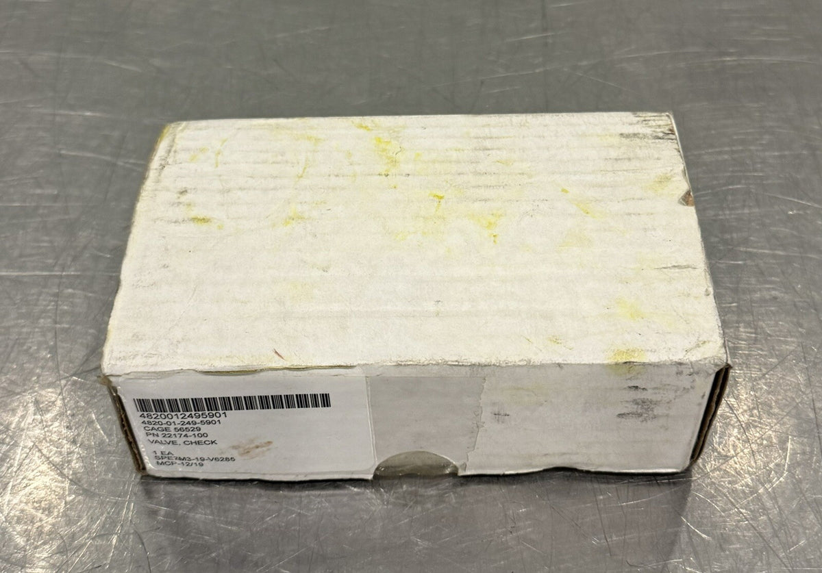 22174-100 Check Valve ASSY 4820-01-249-5901 NEW IN BOX! FREE SHIPPING!