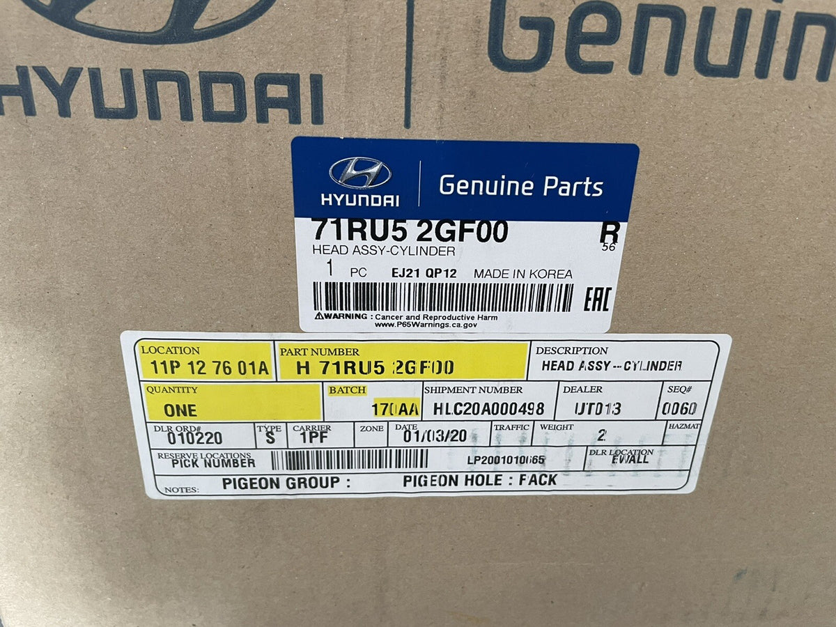 Hyundai 71RU52GF00 Cylinder Head Assy 71RU5-2GF00 NEW IN BOX! FREE SHIPPING!