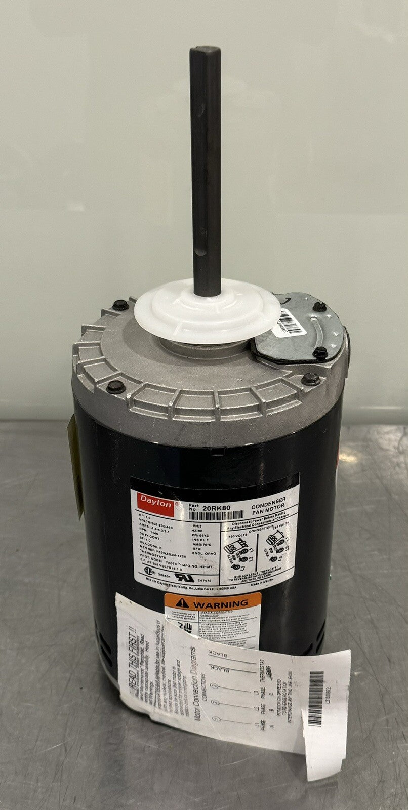 Dayton 20RK80 Condenser Fan Motor 1HP 208-230/460V 1140 RPM NEW! FREE SHIPPING!