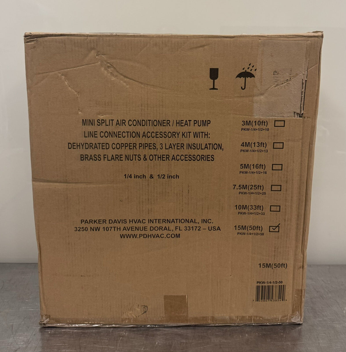Parker Davis PKW-1/4-1/2-50 Copper Pipe Lineset 50’ Mini Split NEW! SHIPS FREE!