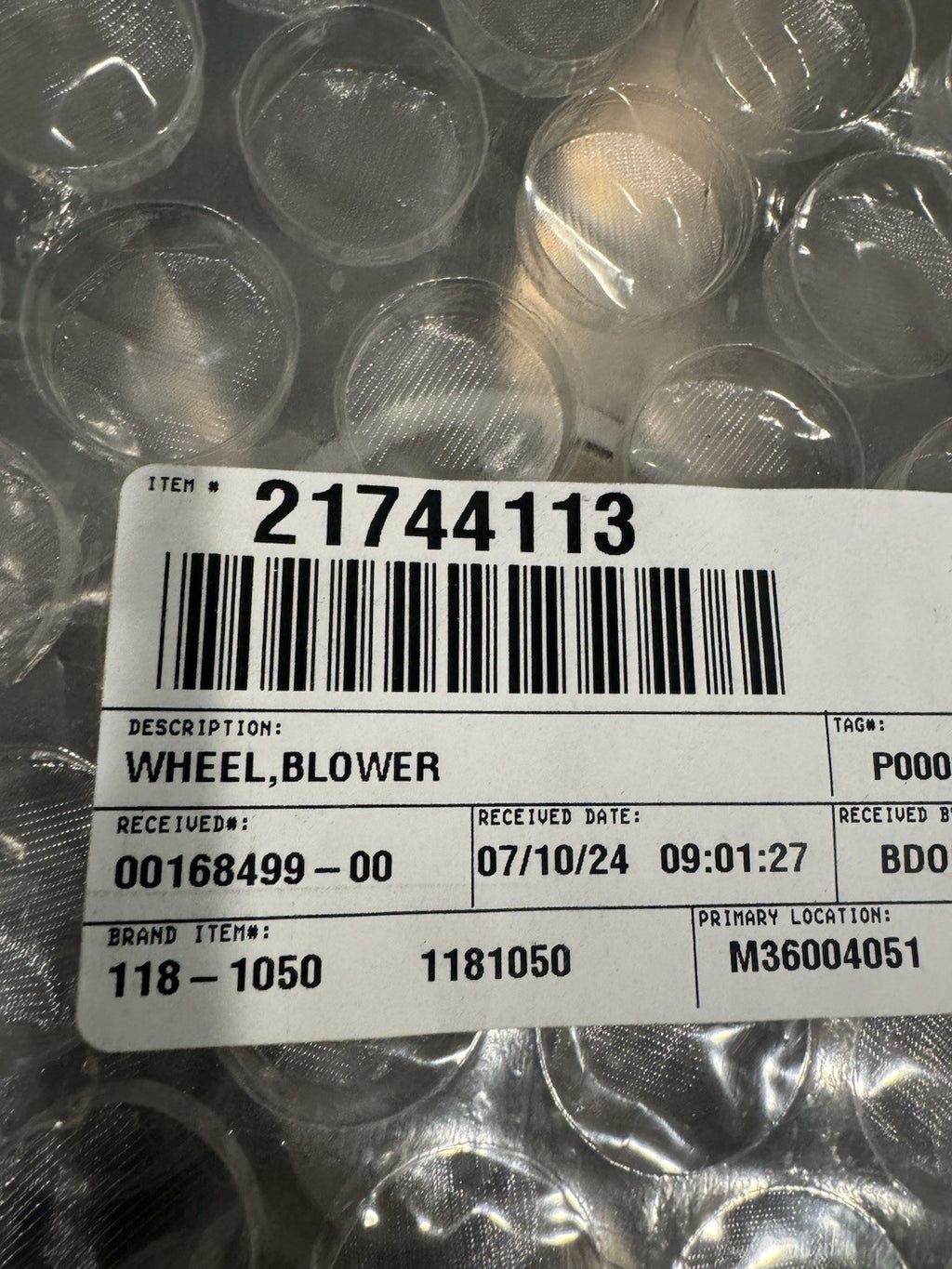 118-1050 Blower Wheel 11-3/4” OD Pizza Oven 18105-0 NEW! FREE SHIPPING!