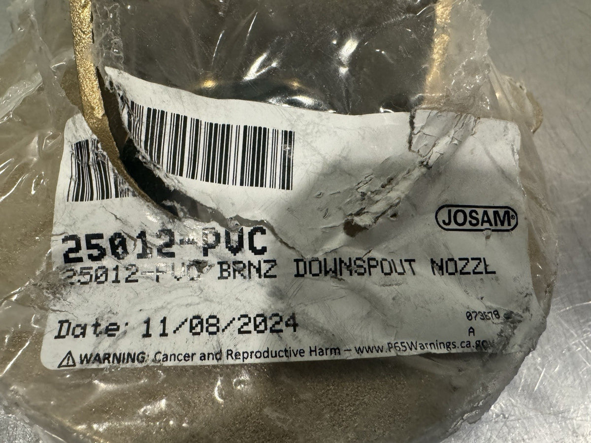 Josam 25012-PVC Bronze Downspout Nozzle W/ Flange NEW! FREE SHIPPING!