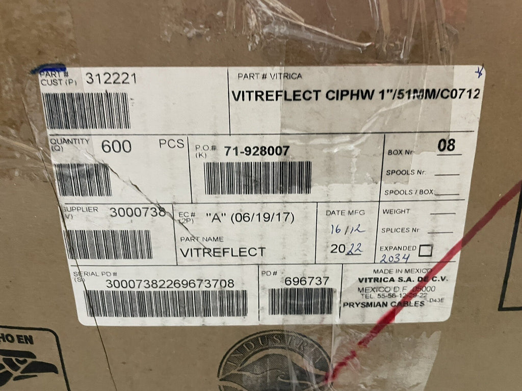 Vitrica Thermal Reflective Tube Insulator VITREFLECT CIPHW 1"/51MM/C0712 312221 