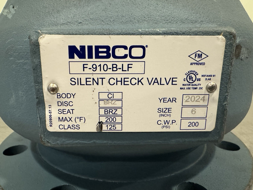 Nibco F-910-B-LF Silent Check Valve 6” Flanged NEW! FREE SHIPPING!