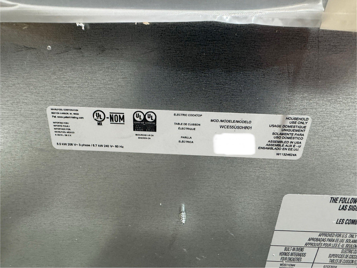 Whirlpool WCE55US0HB01 Electric 4 Element Ceramic Glass Cook Top NEW IN BOX!