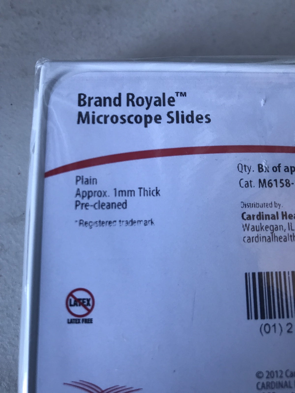 Cardinal Health M6158-1 Microscope Slides 1MM Thick NEW SEALED PACK