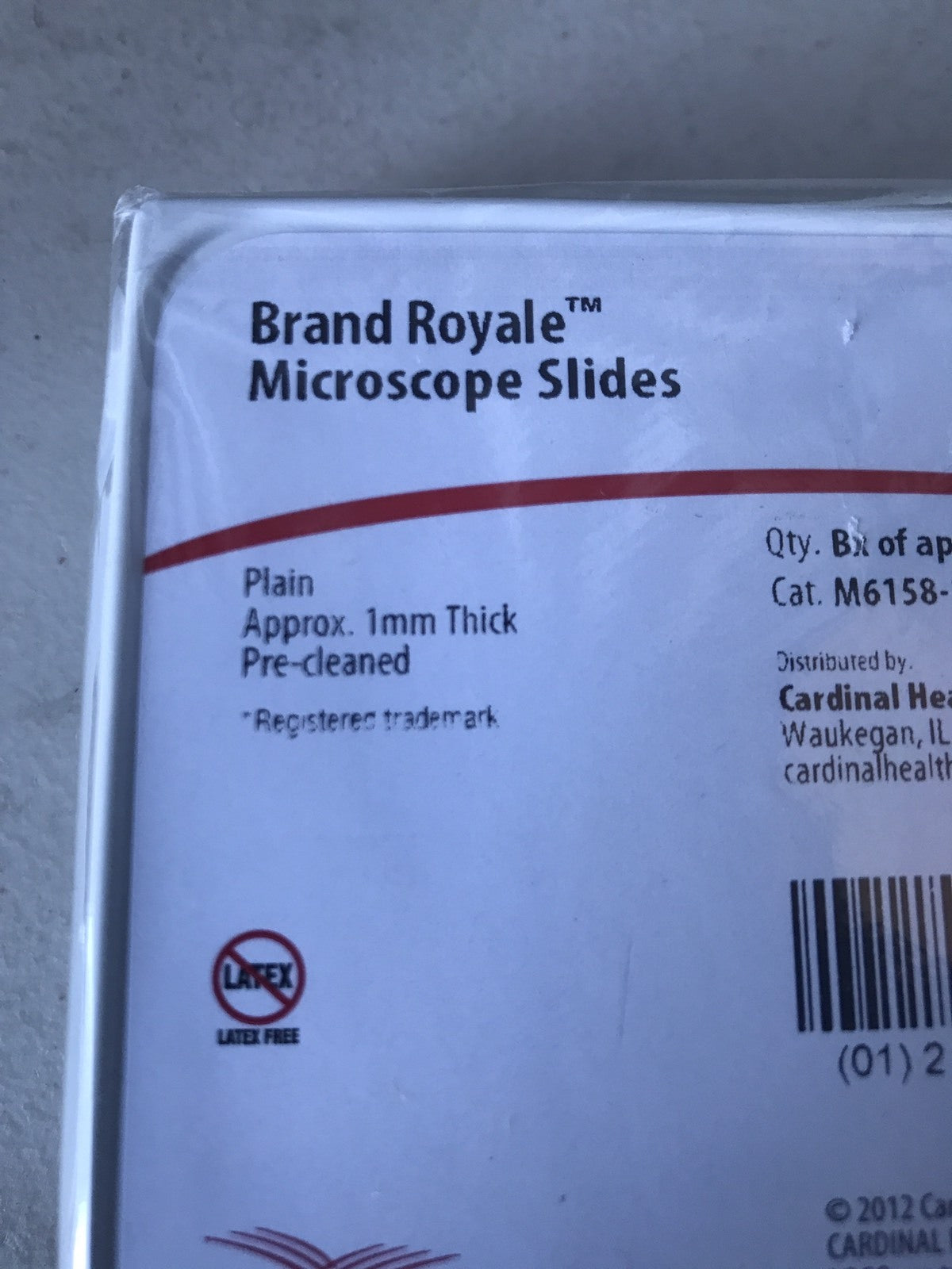 Cardinal Health M6158-1 Microscope Slides 1MM Thick NEW SEALED PACK