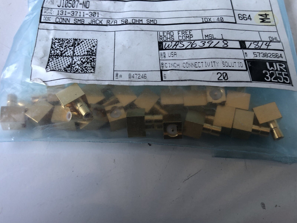 Cinch Connectivity 131-3711-301 R/A Surface Mount Receptacle Gold PACK OF 20 NEW