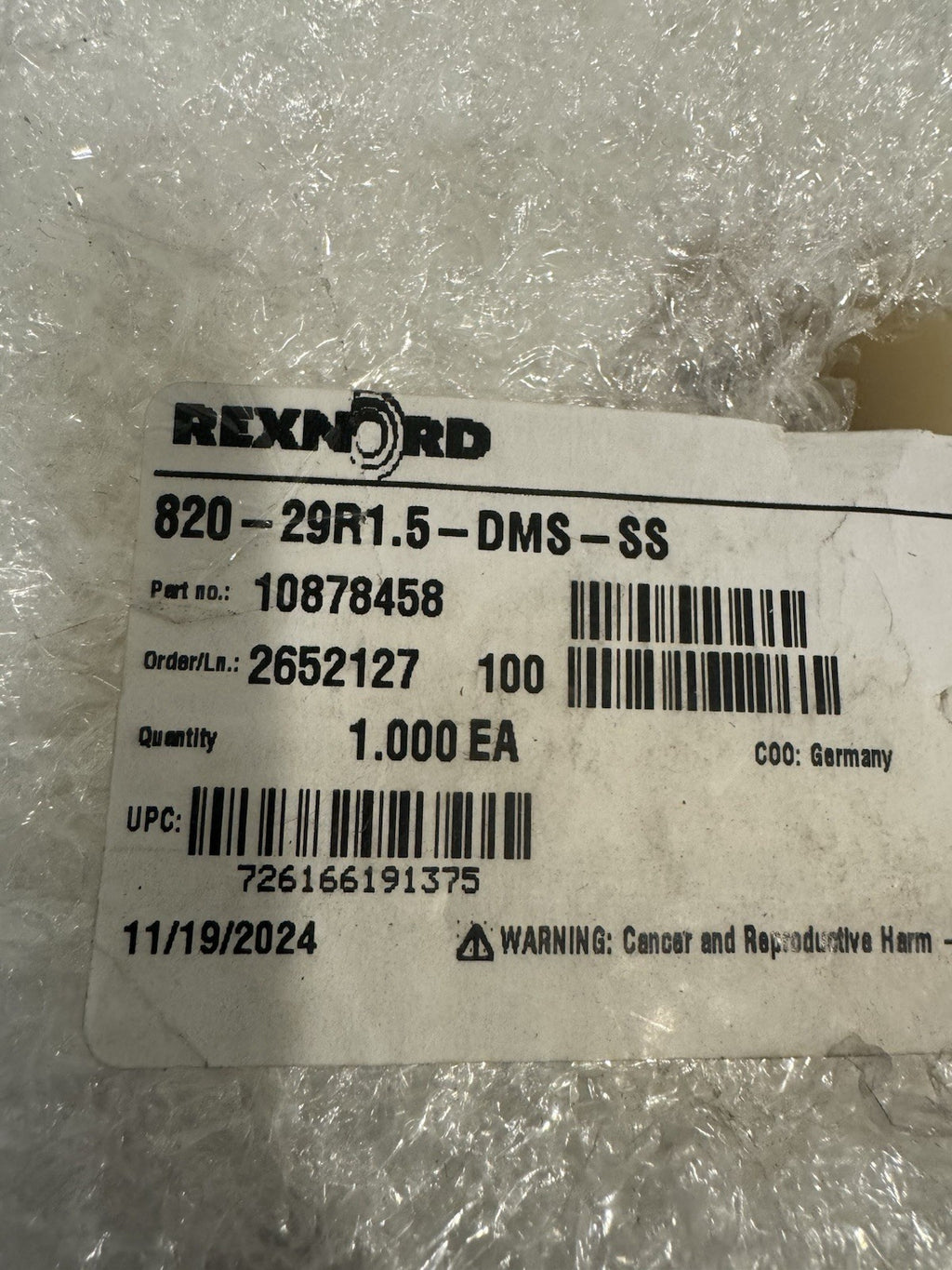 Rexnord 820-29R1.5-DMS-SS Sprocket System Plast 10878458 NEW! FREE SHIPPING!