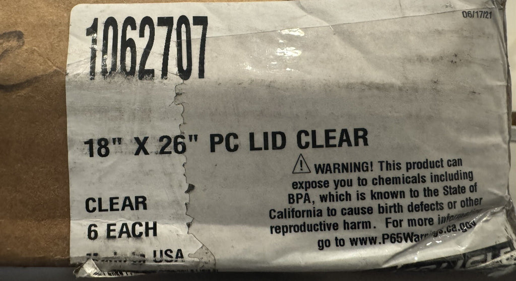 Carlisle 1062707 6 PACK Clear Food Storage Container Lids NEW IN BOX! SHIPS FREE