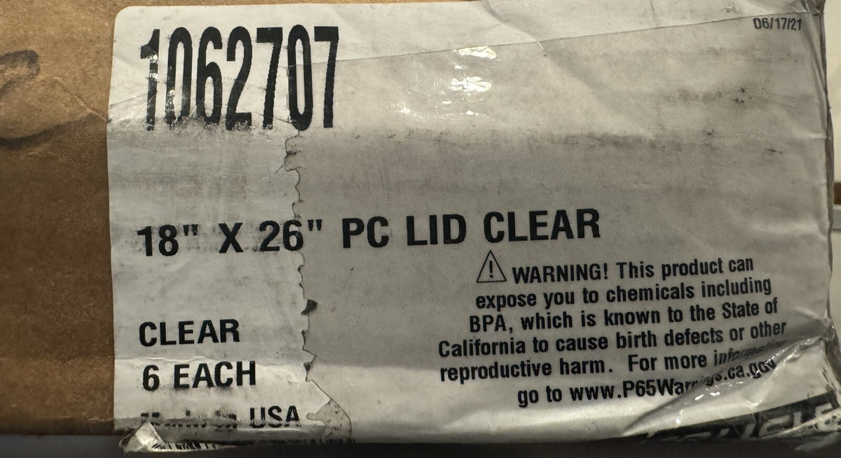 Carlisle 1062707 6 PACK Clear Food Storage Container Lids NEW IN BOX! SHIPS FREE