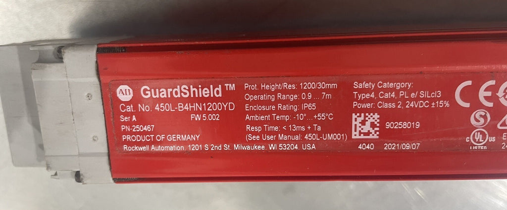 Allen Bradley 450L-B4HN1200YD Guard Shield Tranceiver Light Curtain NEW!