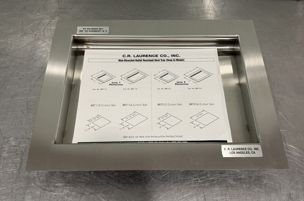 CRL BRT316 Non Ricochet Level 3 Bullet Resistant Drop In Deal Tray NEW IN BOX!