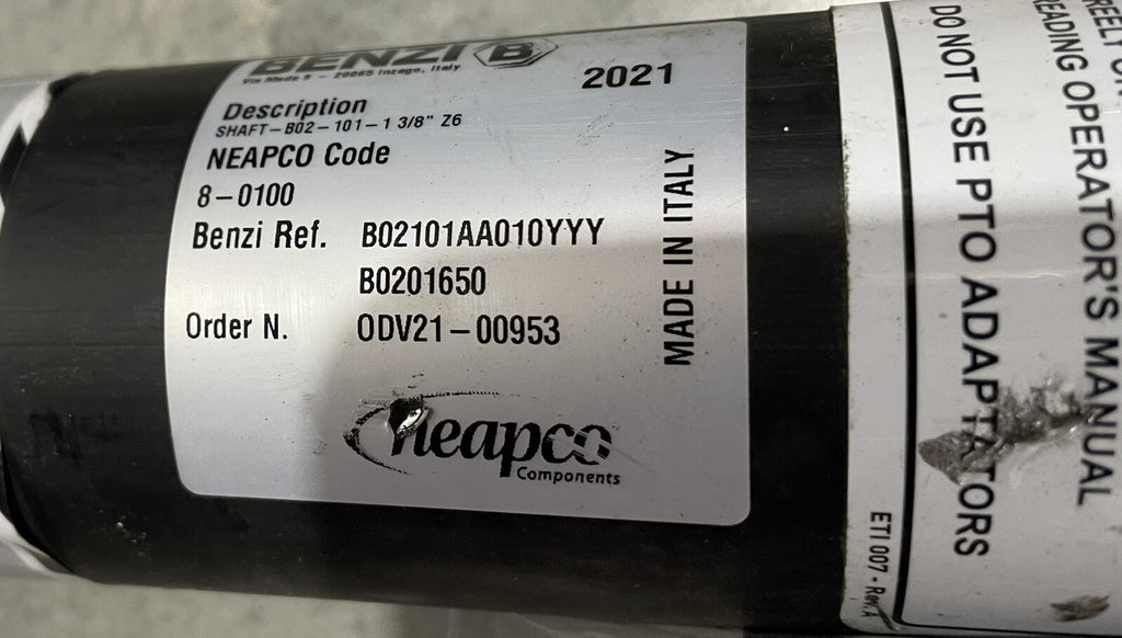 Benzi SHAFT-B02-101-1-3/8" Z6 Neapco 8-0100 Driveshaft NEW! FREE SHIPPING!