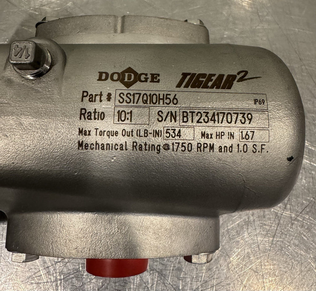 Dodge SS17Q10H56 Gear Reducer 10:1 Stainless Steel Food Safe NEW! SHIPS FREE!