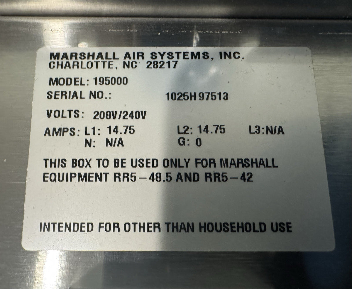 Marshall Air Systems 195000 Fry Dump Station Inline Control RR5-48.5 RR5-42 NEW!