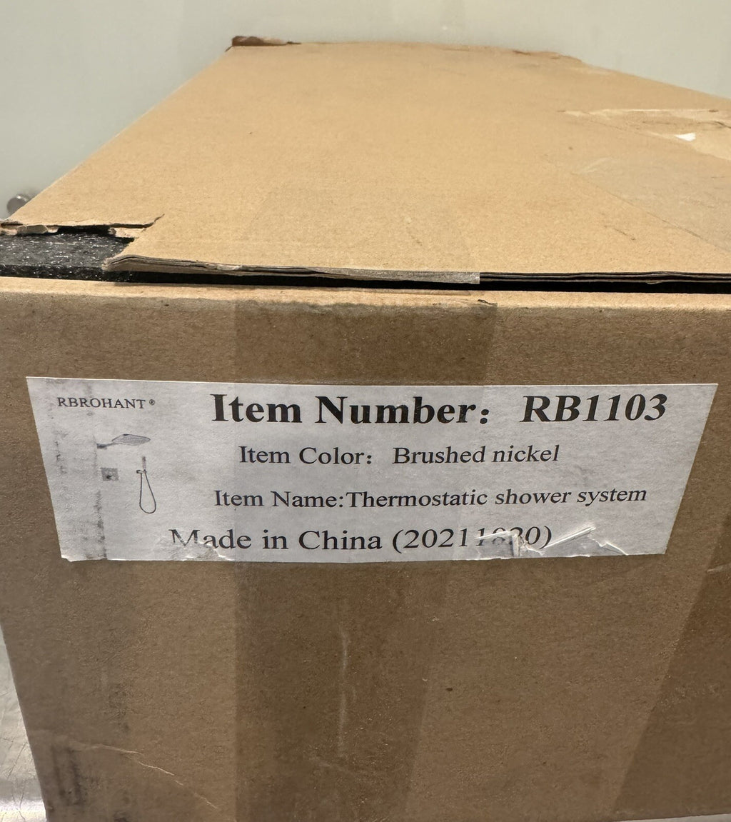 Rbrohant RB1103 Thermostatic Rainfall Shower System MISSING HANDLE NEW IN BOX!
