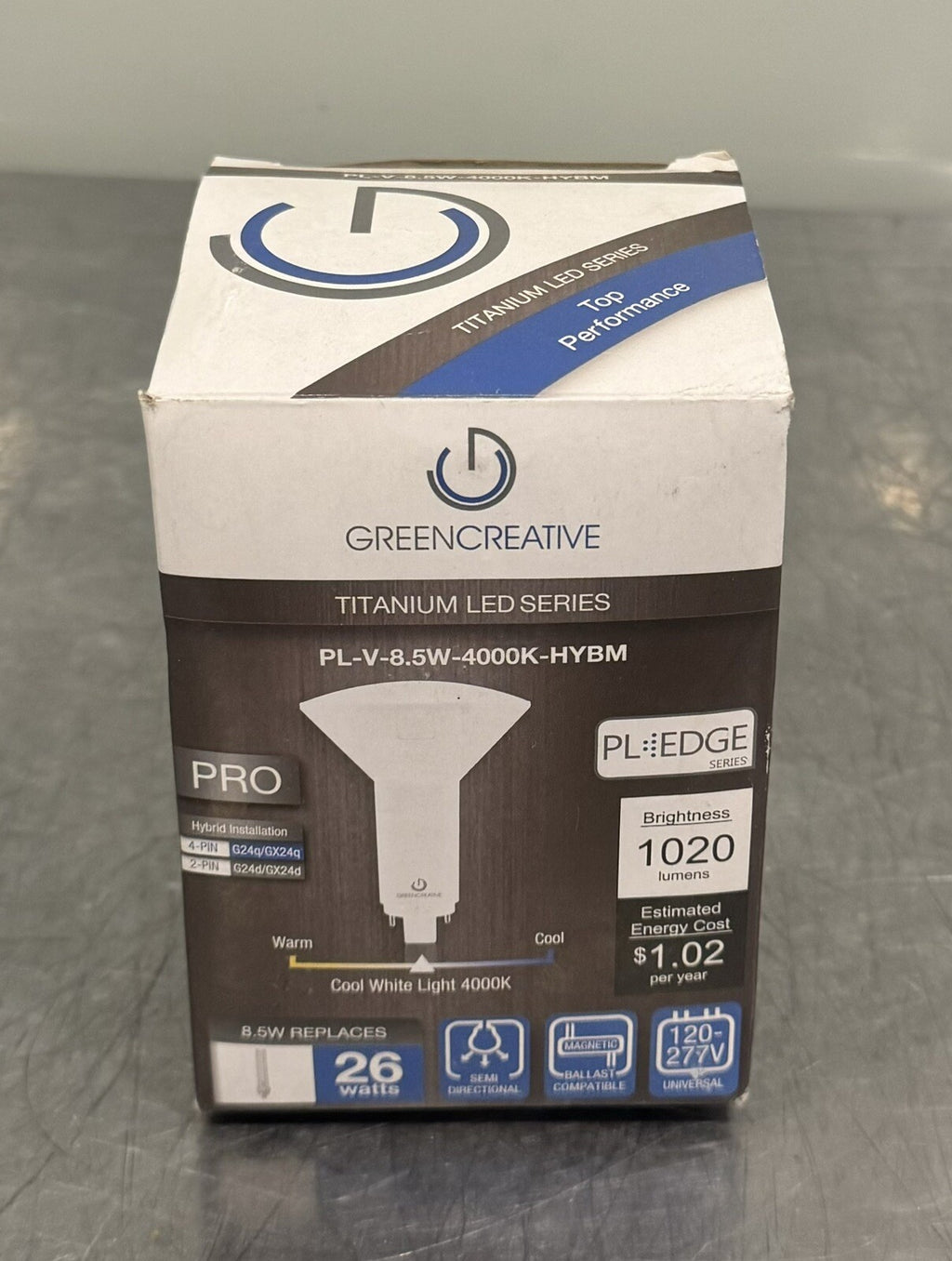 Green Creative 98390 Titanium LED Series 8.5W 4000K Bulb PL-V-8.5W-4000K-HYBM