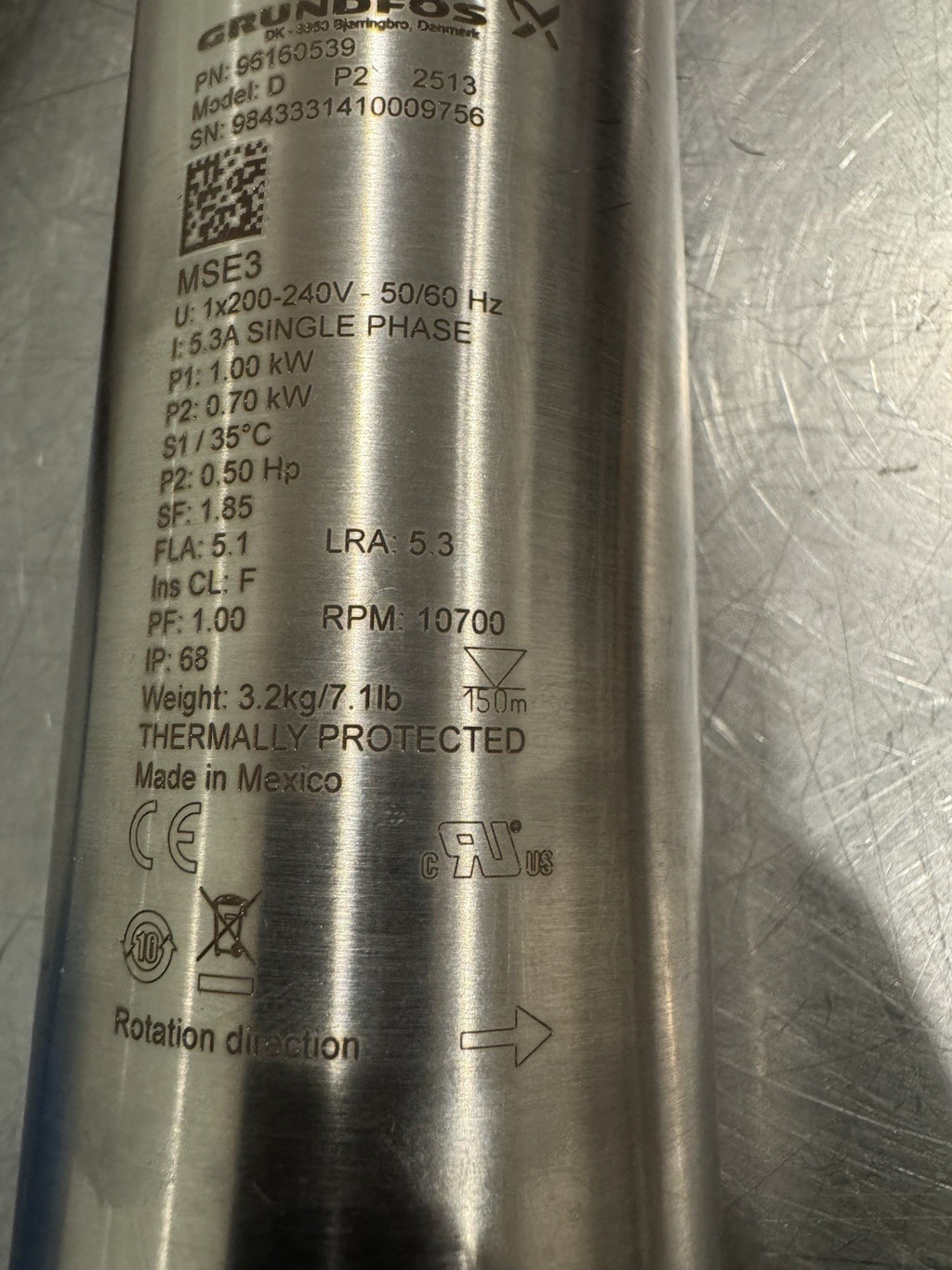 Grundfos 5 SQE05-180 Submersible Pump 96160175 W/ 150’ Cable & 150’ Wire NEW!