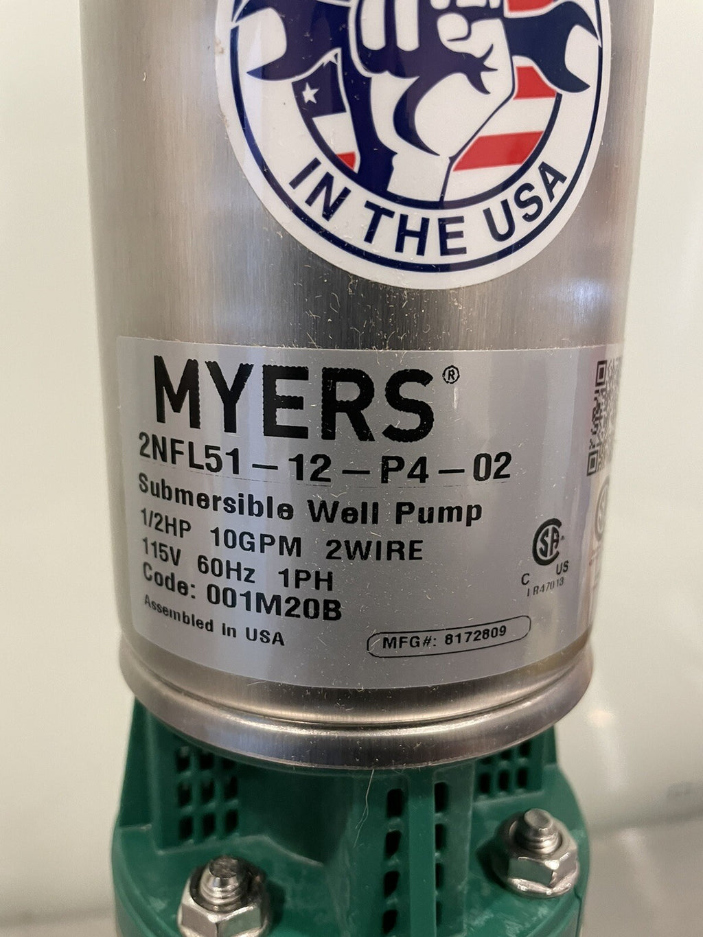 Myers 2NFL51-12-P4-02 Pentair Pump & Motor 10GPM 1/2HP 8STG 2 Wire NEW IN BOX!