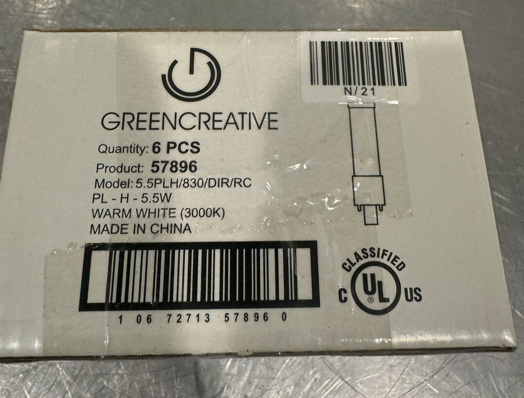 Green Creative 57896 LED Bulb 5.5W 3000K 6 PACK PL-H-5.5W NEW! FREE SHIPPING!