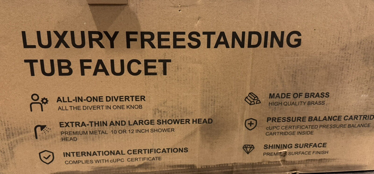 Rainlex RX8010H Freestanding Tub Filler W/ Hand Shower Matte Black NEW IN BOX!