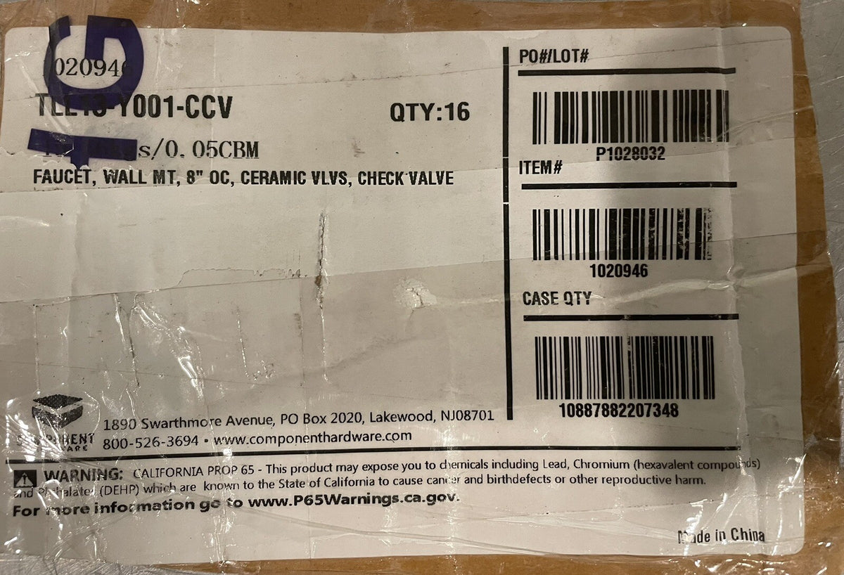 CHG TLL13-Y001-CCV Faucet Body Wall Mount 8” Chrome NEW! FREE SHIPPING!