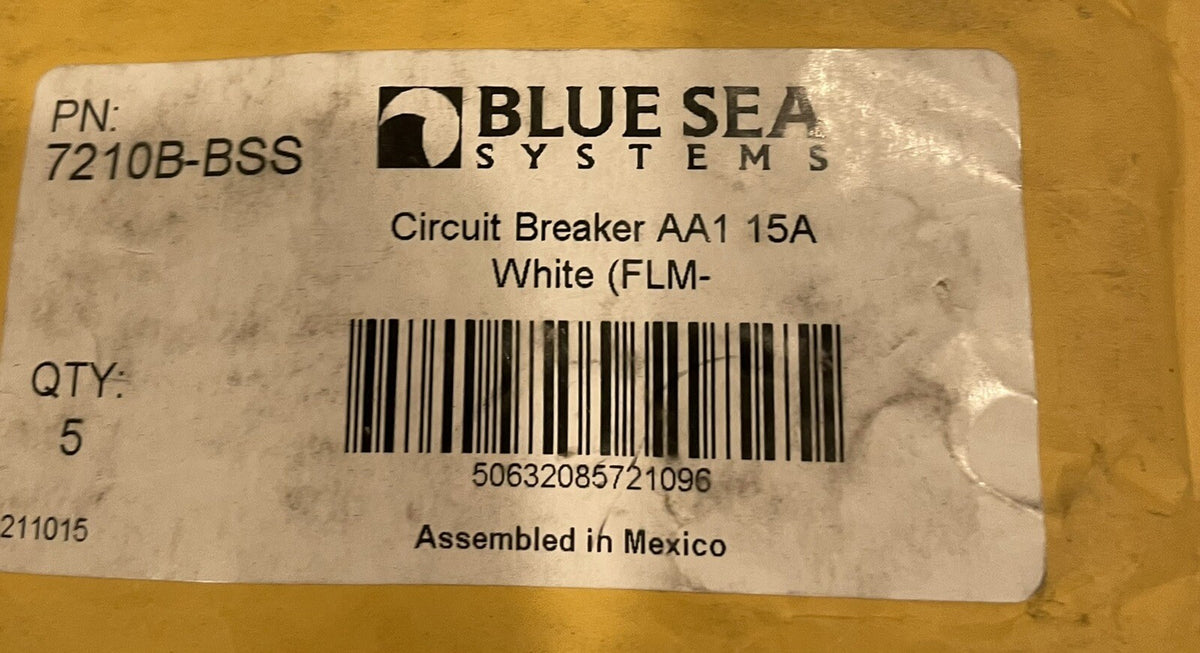 Blue Sea 7210-BSS Circuit Breaker AA1 15A NEW! FREE SHIPPING!